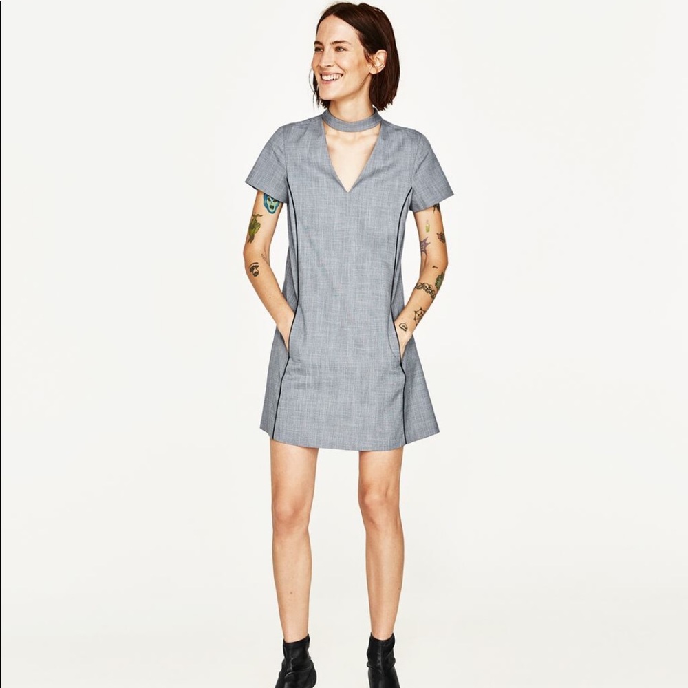 Zara Dress S. Blue w/ chest cut out - Picture 2 of 7